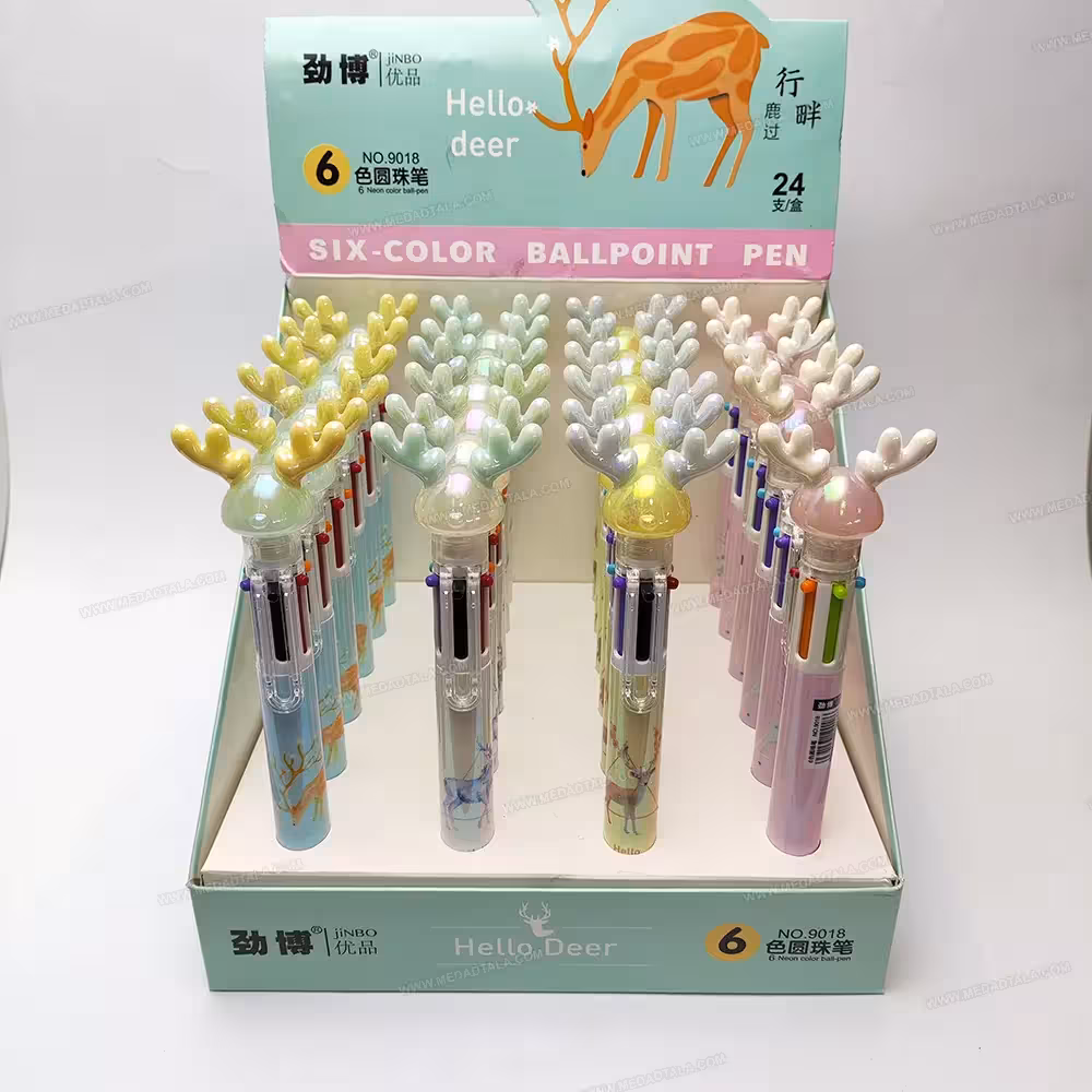 خودکار 6 رنگ طرح گوزن