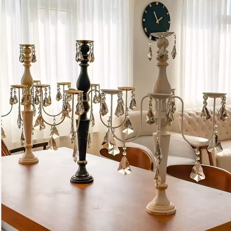 شمعدان پنج شعله چوبی