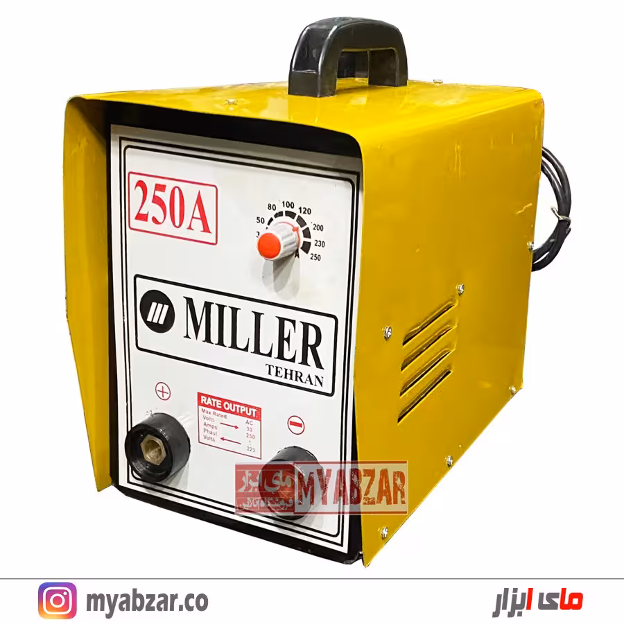 ترانس جوش ولومی میلر 250A (دارای کابل,انبر اتصال و انبر جوش)