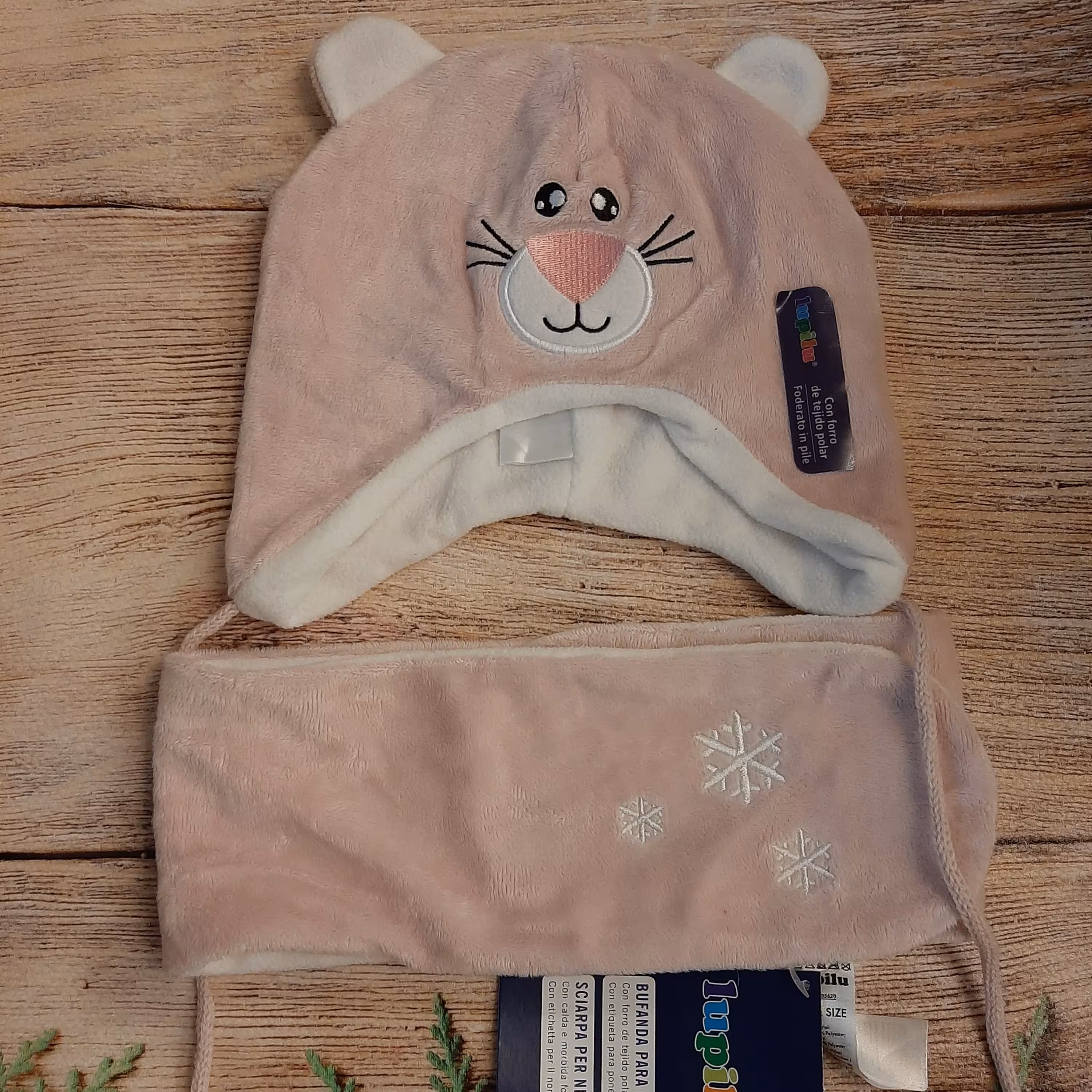 ست کلاه و شال گردن نوزادی دخترانه لوپیلو 