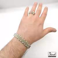 ست دستبند و انگشتر رولکس | مشکی ، طلایی ، دورنگ 14030772