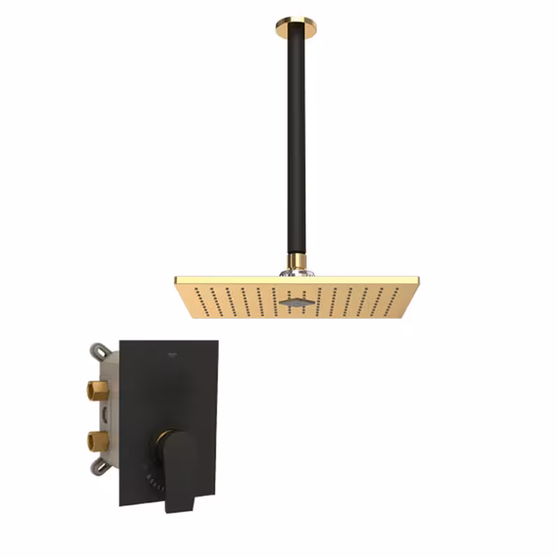 شیر حمام توکار شودر مدل رومر تیپ 1 BRASS مشکی طلا