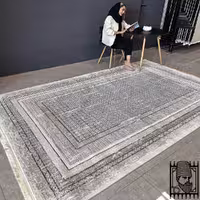 فرش مدرن روما کد 42065 کرم نقره ای