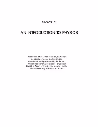 خرید و دانلود نسخه کامل کتاب An Introduction to Physics: Lecture Notes