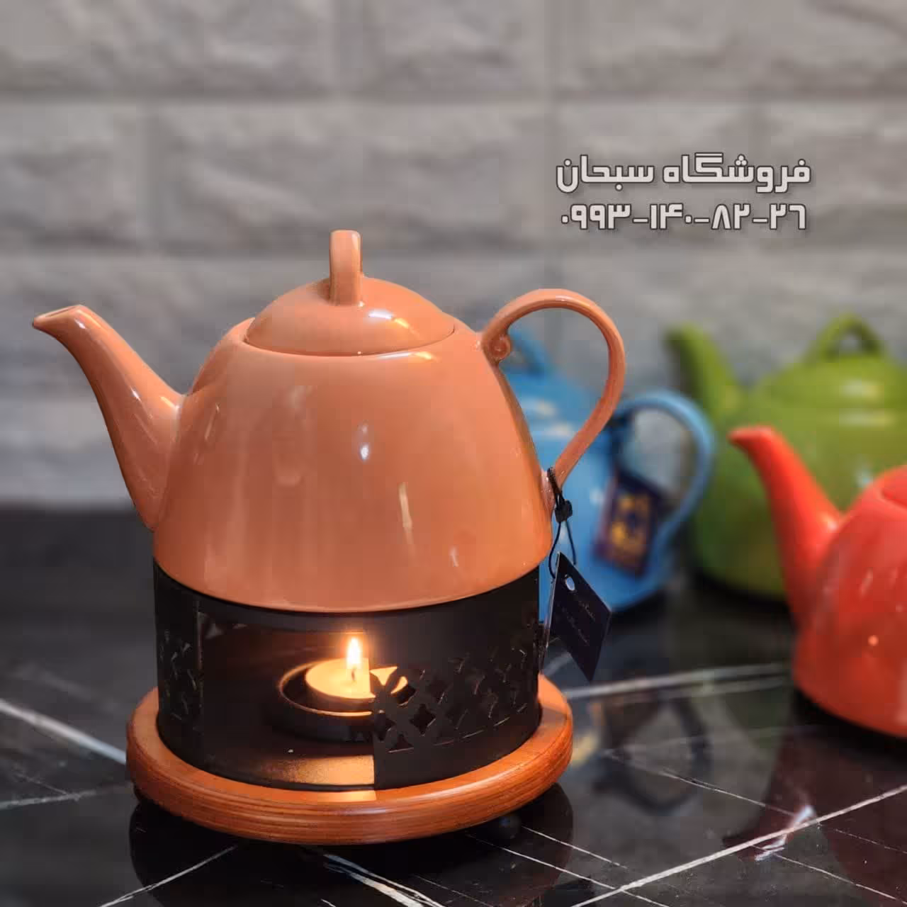 قوری چینی شکس رنگی