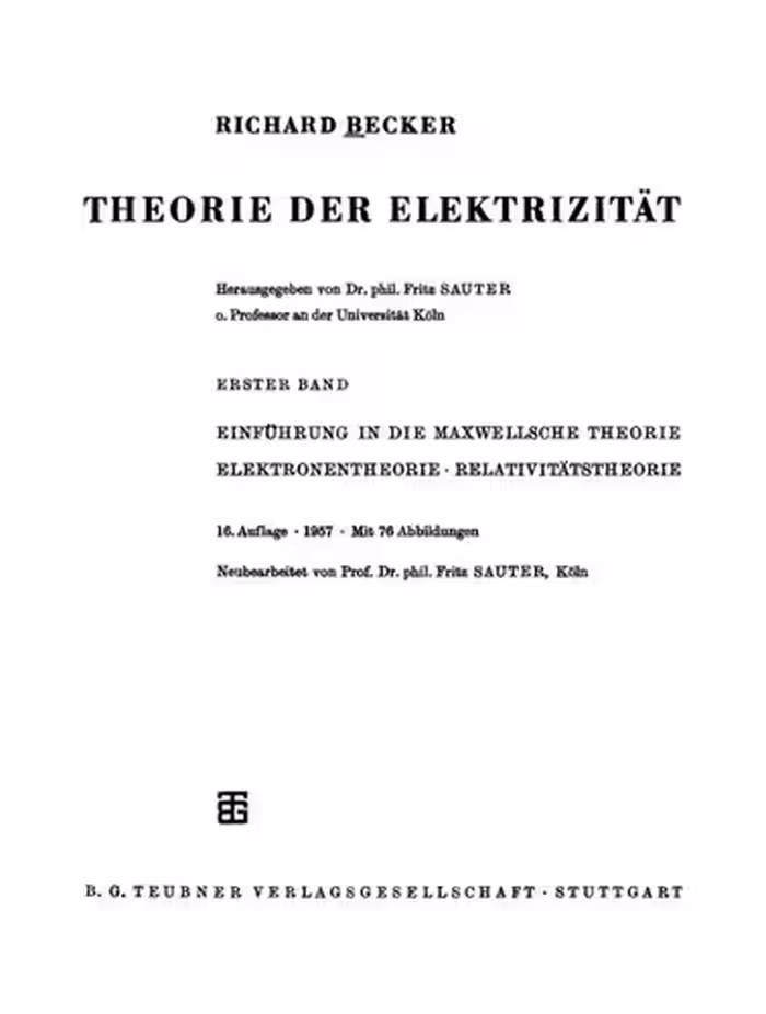 خرید و دانلود نسخه کامل کتاب Theorie der Elektrizität