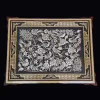 تابلو قلم زنی با قاب خاتم کاری طرح صلیبی سایز 73در93