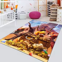 فرش چاپی فورتنایت فصل دوم با زمینه آتشفشان WAs-3414
