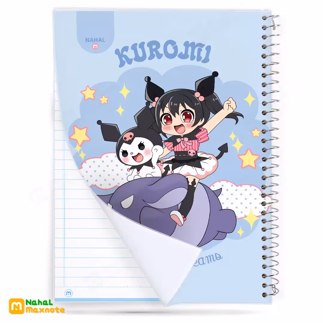 دفتر60 برگ سیمی طلقی کورومی (Kuromi) کد 3616. طرح 1