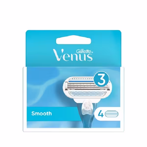 تیغ یدک ژیلت مدل Venus Smooth بسته 4 عددی( Made in Germany) تاریخ تولید 2024/03