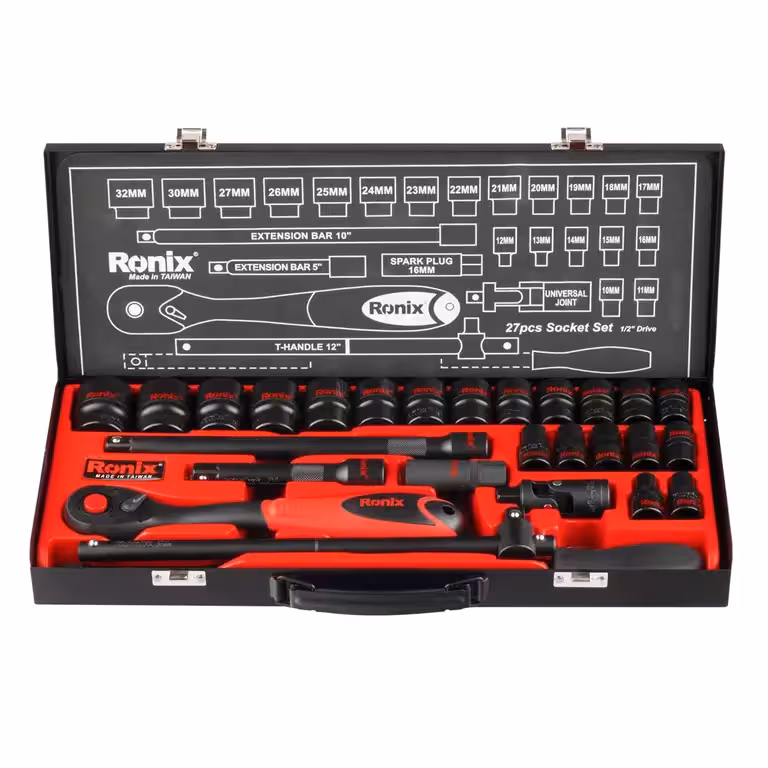 مجموعه جعبه بکس 27 پارچه RH-2627 رونیکس مشکی فشارقوی تایوان RONIX
