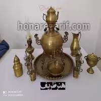 سرویس سماور زغالی 6 لیتری سه پایه برنجی جهان نما