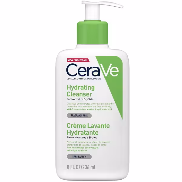 ژل شستشو و آبرسان قوی سراوی Cerave حجم 473 میل | مخصوص پوست نرمال و خشک، بدون عطر