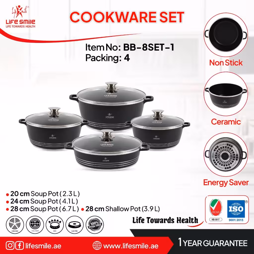 سرویس قابلمه لایف اسمایل 8 تیکه مدل BB-8SET