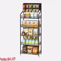 استند فروشگاهی 5 طبقه چیپس و پفک چرخدار لبه کوتاه