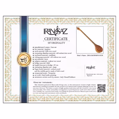 سه تار ایران ساز مدل شمع و پروانه