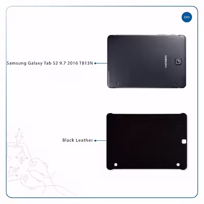 برچسب پوششی ماهوت مدل Black-Leather مناسب برای تبلت سامسونگ Galaxy Tab S2 9.7 2016 T813N