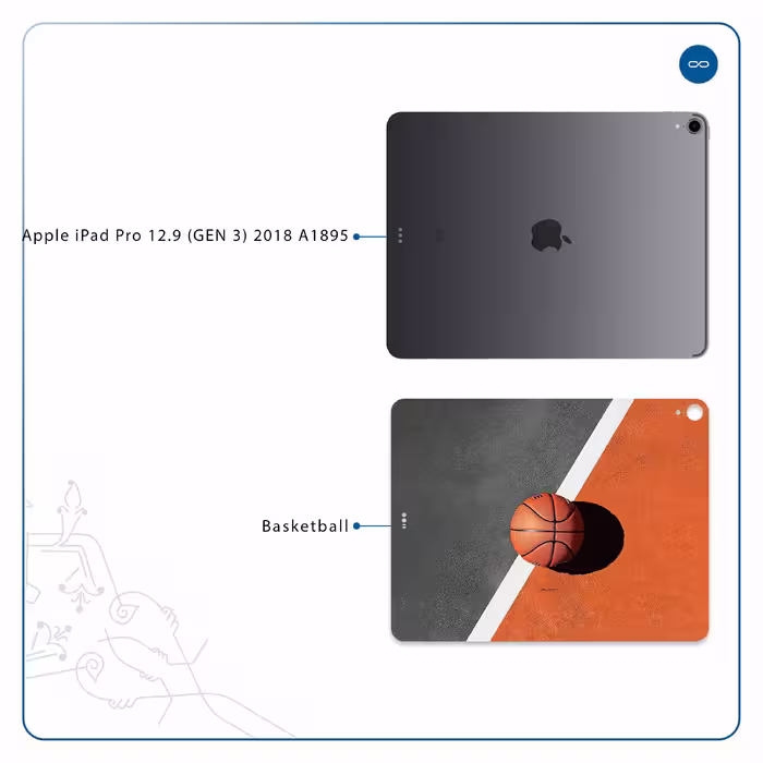برچسب پوششی ماهوت مدل Basketball مناسب برای تبلت اپل iPad Pro 12.9 (GEN 3) 2018 A1895