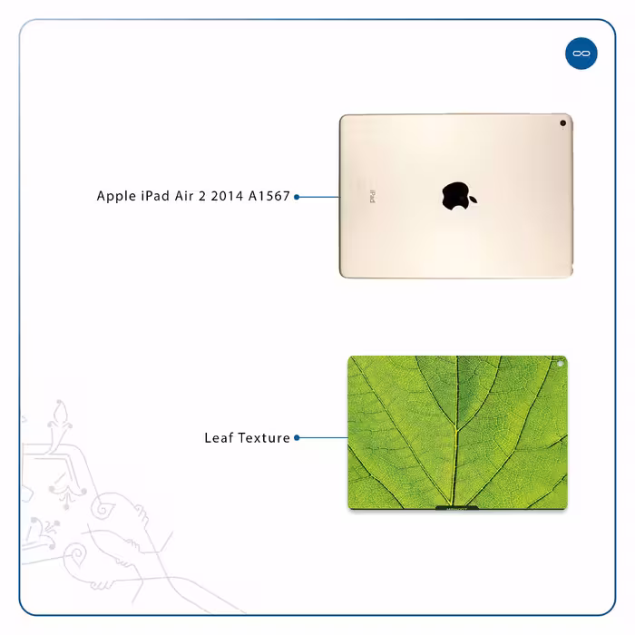 برچسب پوششی ماهوت مدل Leaf-Texture مناسب برای تبلت اپل iPad Air 2 2014 A1567