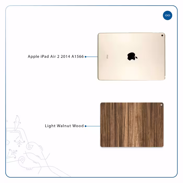 برچسب پوششی ماهوت مدل Light Walnut Wood مناسب برای تبلت اپل iPad Air 2 2014 A1566