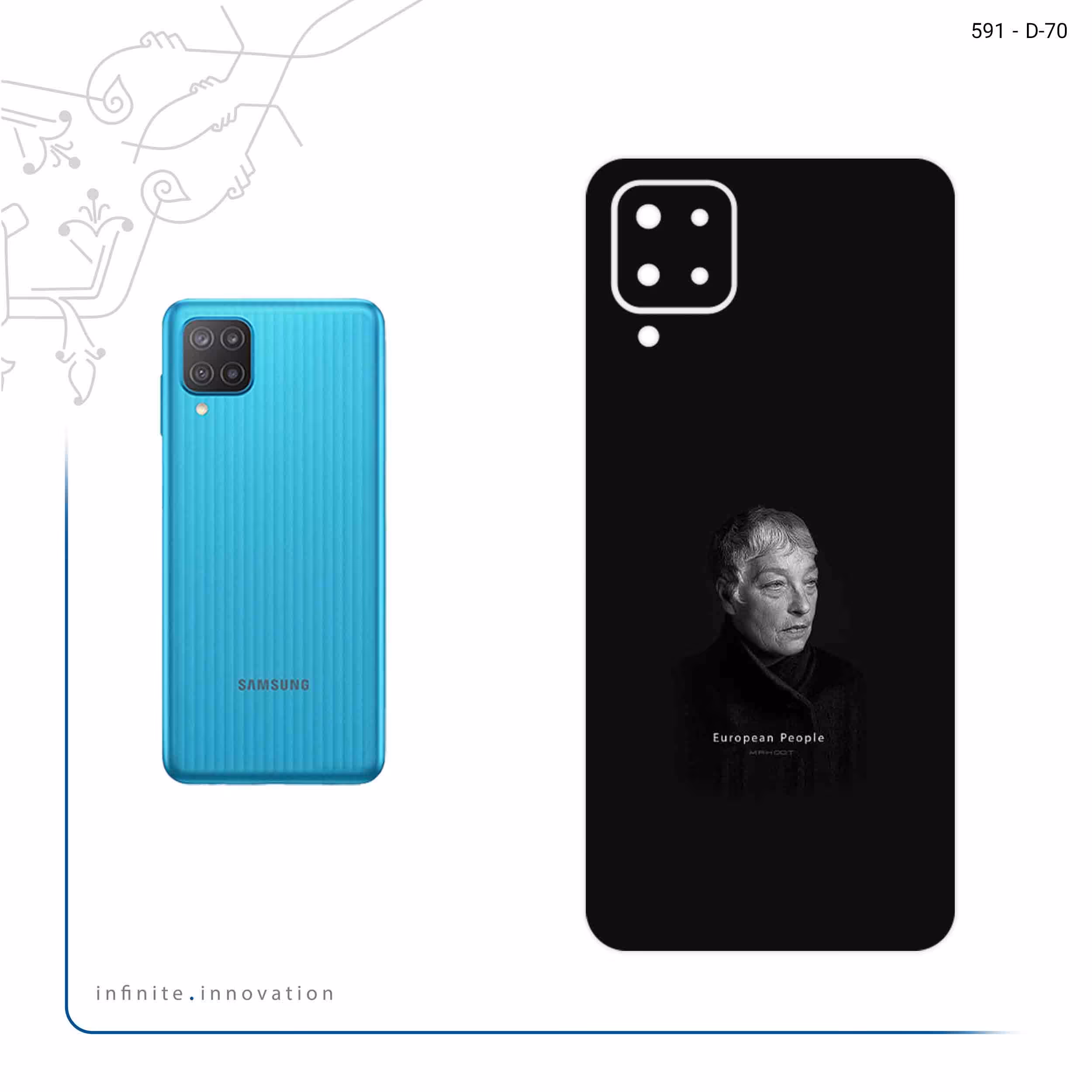 برچسب پوششی ماهوت مدل Portrait of a European Woman مناسب برای گوشی موبایل سامسونگ Galaxy M12