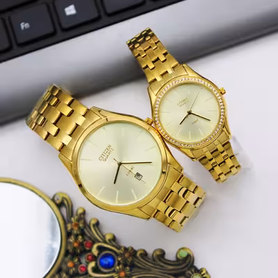 ست ساعت مچی عقربه ای زنانه و مردانه  مدل 6304