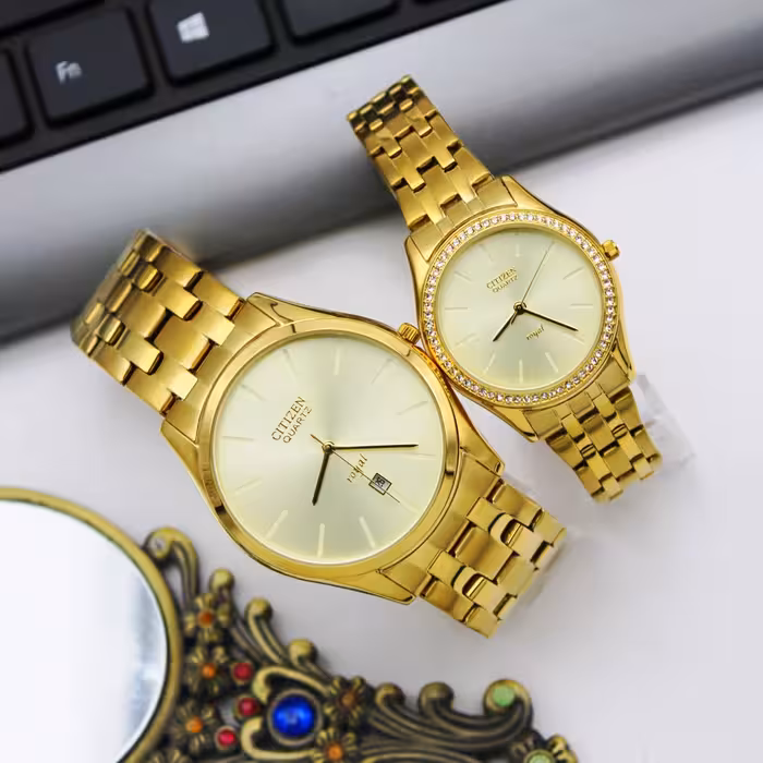 ست ساعت مچی عقربه ای زنانه و مردانه  مدل 6304