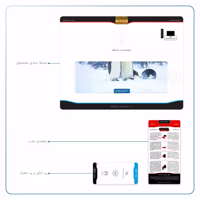 برچسب پوششی ماهوت مدل Penguin مناسب برای تبلت اپل iPad Air 2 2014 A1567