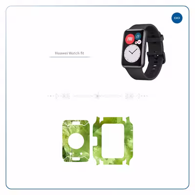 برچسب ماهوت طرح Green Crystal Marble مناسب برای ساعت هوشمند هوآوی Watch Fit