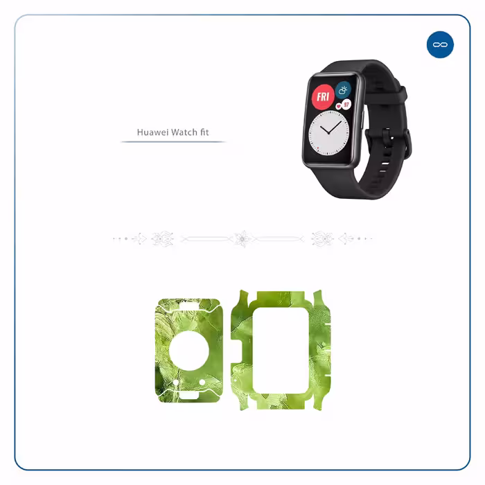 برچسب ماهوت طرح Green Crystal Marble مناسب برای ساعت هوشمند هوآوی Watch Fit