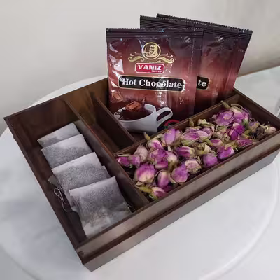 جعبه چای کیسه ای آریان لوکس مدل اژدها به همراه زیرلیوانی