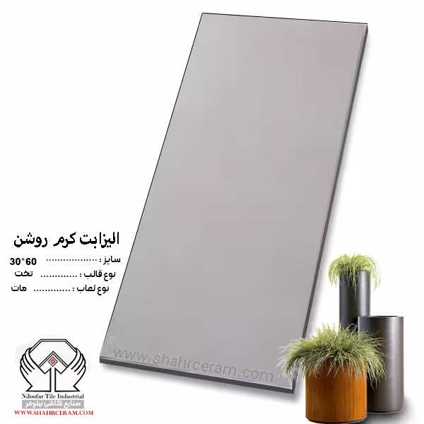 کاشی الیزابت کرم روشن  60*30 کاشی نیلوفر