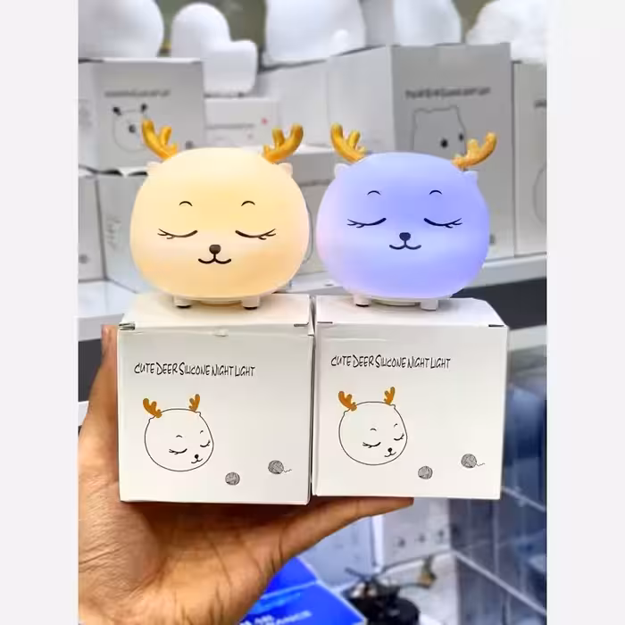 شب خواب چراغ خواب سیلیکونی RGB طرح گوزن زیبا
