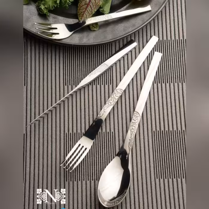 سرویس قاشق چنگال 110 پارچه 24 نفره بارونیا مدل 388s   هارد باکس