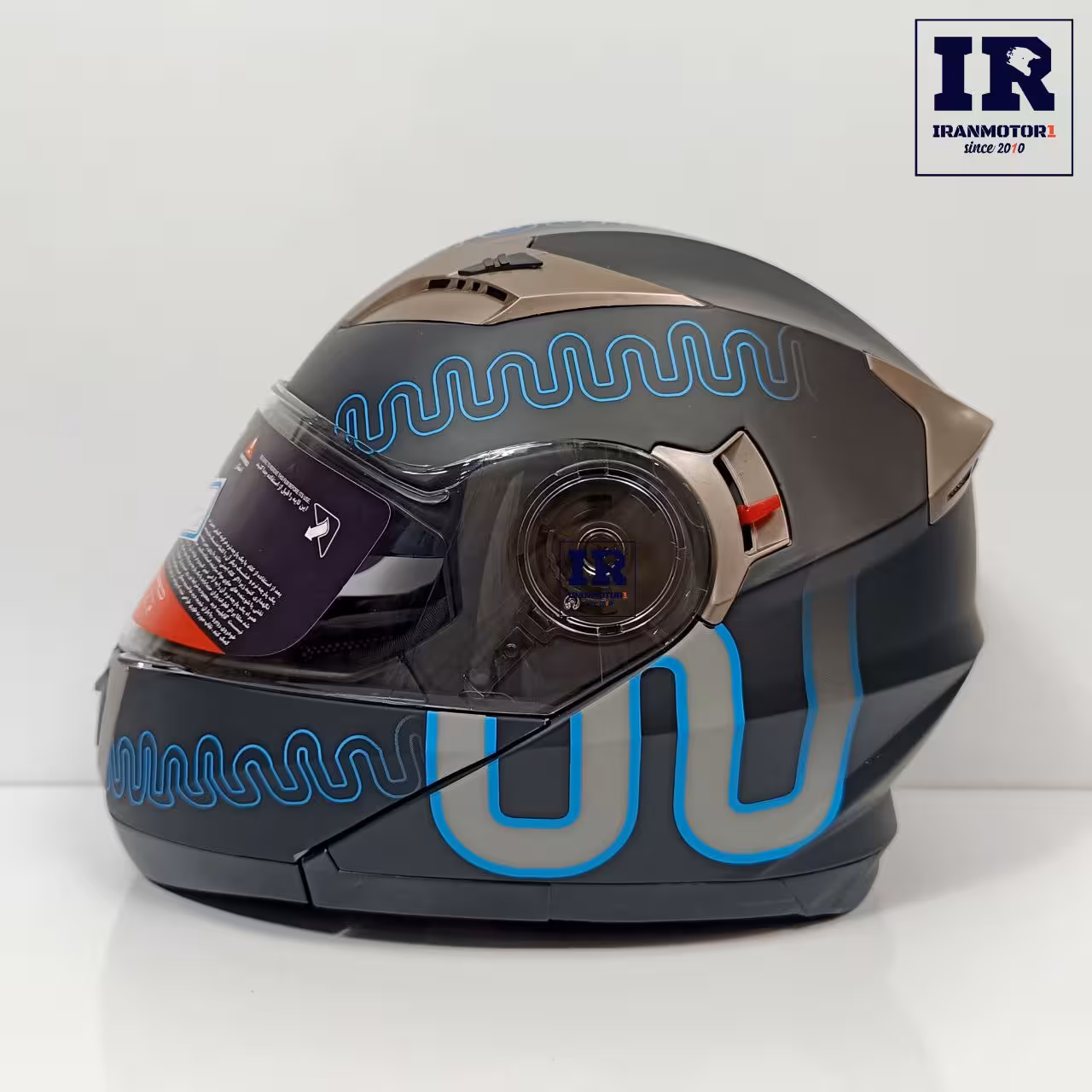 کلاه کاسکت فک متحرک دبلیو استاندارد wstandard کد F02 مشکی آبی مات