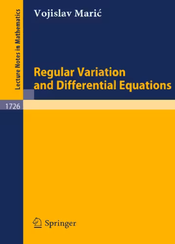 خرید و دانلود نسخه کامل کتاب Regular Variation and Differential Equations