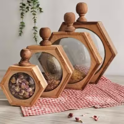 بانکه حبوبات چندضلعی در 4سایز