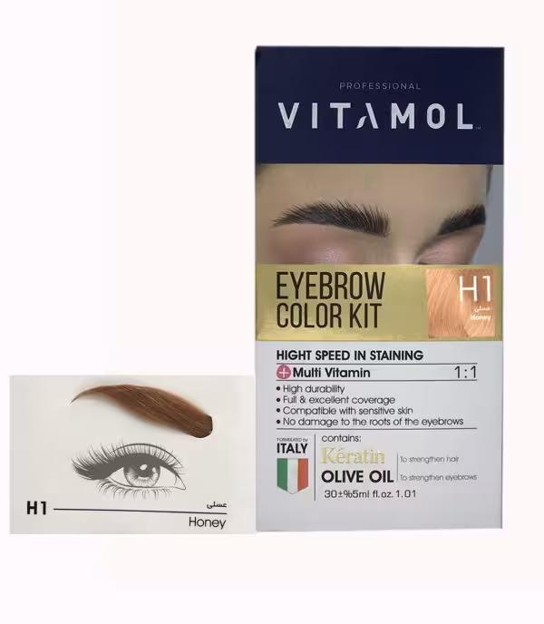 کیت رنگ ابروعسلی ویتامول کد H1 حجم 30ml