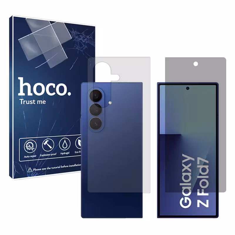 گلس سامسونگ Galaxy Z Fold7 مدل هیدروژلی پرایوسی به همراه محافظ پشت برند هوکو کد SS