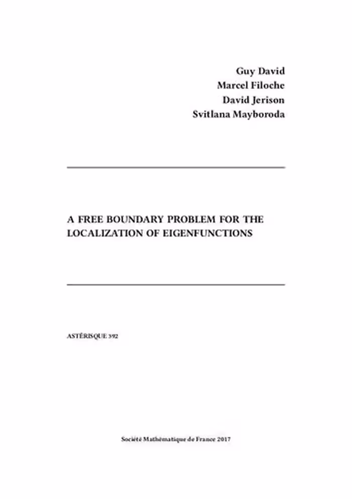 خرید و دانلود نسخه کامل کتاب A free boundary problem for the localization of eigenfunctions