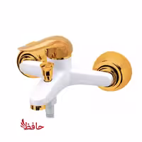 شیر حمام سمپو مدل یاس سفید طلایی