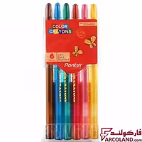 مداد شمعی 6 رنگ پنتر مدل RC101
