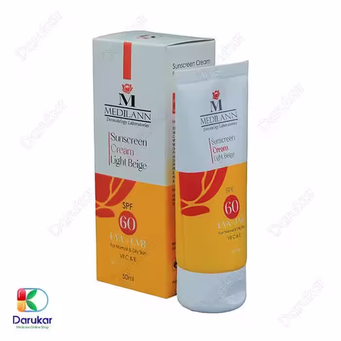 کرم ضد آفتاب رنگی مدیلن (فاقد چربی) مخصوص پوست های معمولی و چرب، SPF60