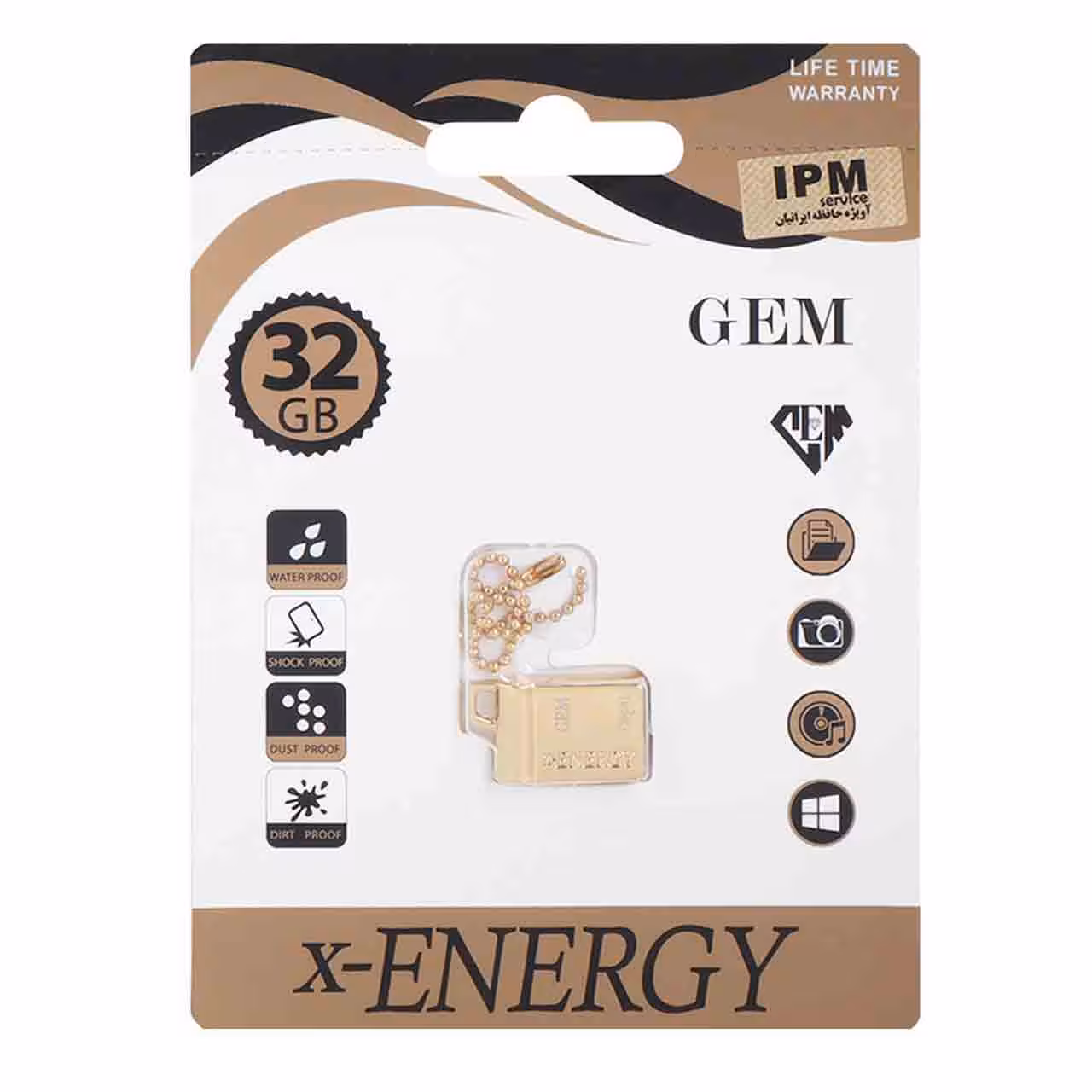 فلش 32 گیگ ایکس-انرژی X-Energy Golden GEM