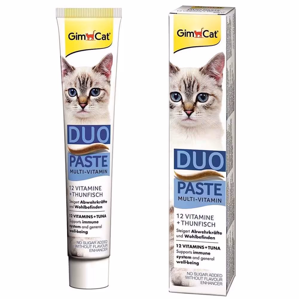 خمیر مولتی ویتامین گربه جیم کت مدل Duo Paste Multi Vitamin طعم ماهی تن وزن 50 گرم