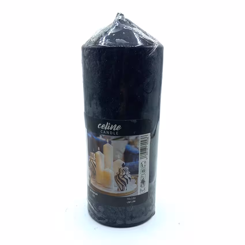شمع استوانه ای مشکی ارتفاع 18 کد 550006