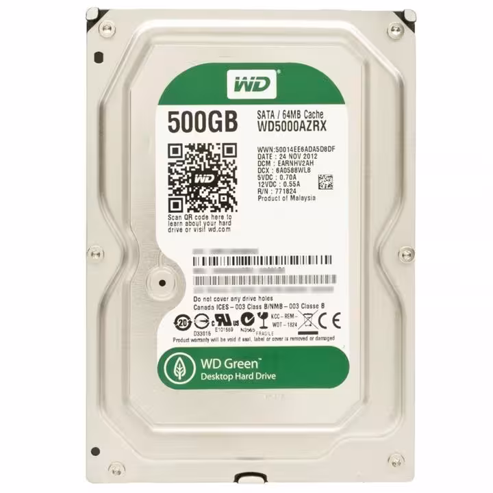 هارددیسک اینترنال وسترن دیجیتال سری سبز مدل WD5000AVDS ظرفیت 500 گیگابایت