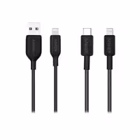 کابل USB-C به لایتنینگ انکر مدل A81B5H11 طول 09 متر به همراه کابل USB-A به لایتنینگ انکر مدل A8813H11 طول 18 متر