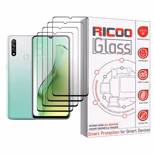 محافظ صفحه نمایش ریکو مدل Ricoo Glass MIX004 مناسب برای گوشی موبایل اوپو A31 بسته چهار عددی