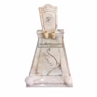 سنگ مزار کرم صورتی با کتیبه و باکس